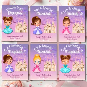 Valentines Day Card, Editable Kid&#39;s Valentine&#39;s Day Card, Princess Valentine, Digital Download, Class Valentine, School Valentines Day Card
