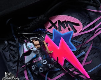 Arcane Jinx Flame Chompers Keychain, LOL 3D Printed Cosplay Gift for Anime Gamers, Ita Bag Charm