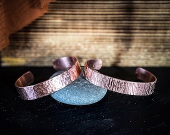 Handcrafted Copper Cuff Bracelet – Rustic Boho Jewellery | Adjustable Minimalist Bracelet for Women & Men | Unique Gift Idea