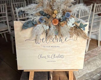 Hand-Painted Wedding Sign on Plywood – Custom Rustic Event Decor