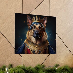 German Shepherd Renaissance Dog Portrait Art Print, Wall Decor Gift, Animal Lover Home Decor, Dog Wall Art