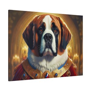St Bernard Renaissance Portrait - Premium Canvas Wall Art, Dog Portrait, Unique Wall Print