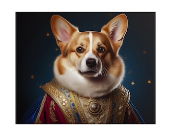 Pembroke Welsh Corgis Renaissance Haustier Porträt Kunstdruck