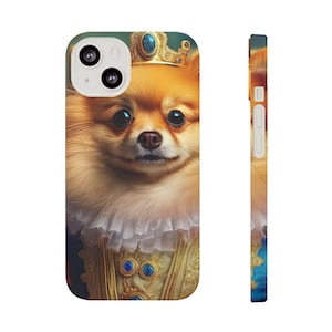 Pomeranian Renaissance Dog Portrait Slim Phone Case, Custom Pet Art, Cute Gift for Dog Lovers, Unique Phone Accessory
