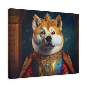 Shiba Renaissance Pet Portrait: Custom Dog Canvas Art
