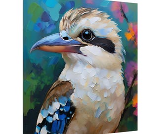 Vibrant Kookaburra Canvas Print: Australian Bird Art, Nature Lover Gift