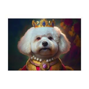 Bichon Frise Dog Renaissance Pet Portrait Print | Unique Wall Art & Prints for Dog Lovers