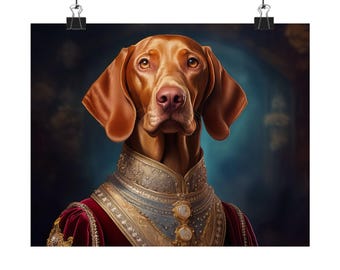 Vizsla Renaissance Pet Portrait Art Print: Elegante decoración de pared para perros