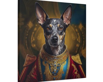 Peruvian Inca Orchid Renaissance Dog Portrait: Unique Canvas Wall Art