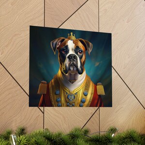 Boxer Dog Renaissance Pet Portrait Print, Art Print, Wall Decor Gift, Animal Lover Home Decor, Dog Wall Art, wall art, wall prints