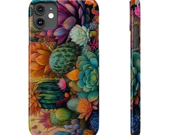 Cactus and Succulent Slim Phone Case | Colorful Design, Eco-Friendly, Durable Protection for iPhone & Samsung