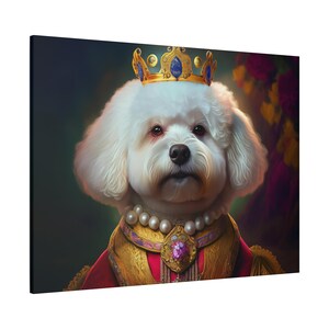 Bichon Frise Renaissance Pet Portrait on Canvas | Wall art | wall print | Dog Art