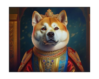 Shiba Inu Renaissance Art Print: Unique Dog Wall Decor