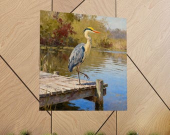 Yellow-crowned Night Heron Oil Painting Art Print