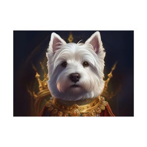 West Highland White Terrier Dog Renaissance Pet Portrait Print, West Highland White Terrier Art Print, Dog Wall Art, Wall Print, Wall Art