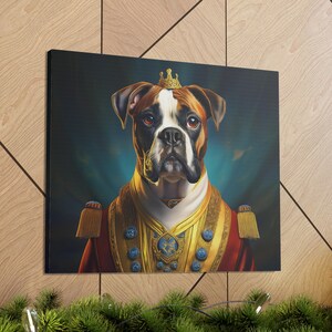 Boxer Renaissance Pet Portrait  on Canvas, wall art, wall print, dog portrait, dog art