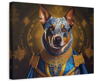 Australian Cattle Dog Renaissance Pet Portrait on Canvas | wall art |  wall print
