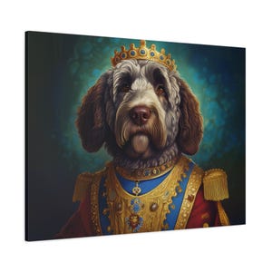 Portuguese Water Dog Renaissance Pet Portrait on Canvas | wall art | wall print