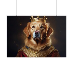 Golden Retriever Renaissance Dog Portrait  Art Print, Wall Decor Gift, Animal Lover Home Decor, Dog Wall Art