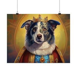 Border Collie Dog Renaissance Pet Portrait Print, Animal Lover gift, wall art, wall print, dog art