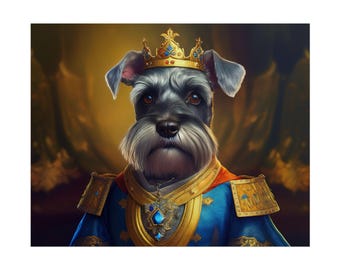 Miniature Schnauzer Renaissance Dog Portrait Art Print