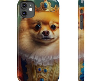Pomeranian Renaissance Dog Portrait Slim Phone Case