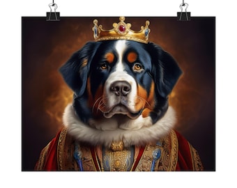Portret berneńskiego psa pasterskiego w stylu renesansowym
