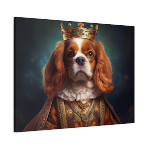 Cavalier King Charles Spaniel Renaissance Pet Portrait on Canvas | Wall art | wall print