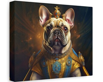 フレンチブルドッグの肖像画：カスタム油絵、コレクター向け犬のアート