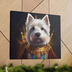 West Highland White Terrier Pet Portrait Renaissance - Canvas, wall art, wall print, dog portrait, dog art