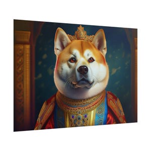 Shiba Inu Renaissance Art Print: Unique Dog Wall Decor