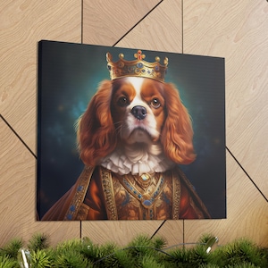 Cavalier King Charles Spaniel Renaissance Pet Portrait on Canvas | Wall art | wall print