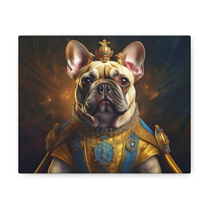 French Bulldog Renaissance Pet Portrait on Canvas | Wall Print | Wall Art | Dog Art