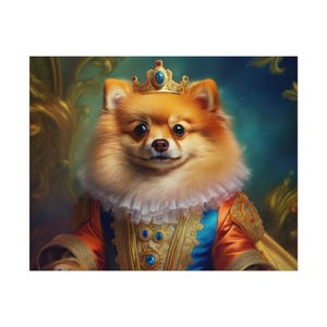 Pommern Renaissance Hund Portrait Kunstdruck: Geschenk für Tierliebhaber
