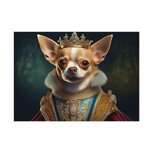 Pet Portrait | Chihuahua Renaissance Wall Art Print | Unique Home Decor | Dog Lover Gift | Personalized Pet Artwork