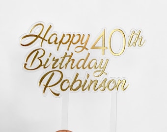 Décoration pour gâteau acrylique personnalisée | Nom personnalisé de décoration de gâteau | Décoration de gâteau | Décoration de gâteau pour baby shower | Décoration de gâteau d'anniversaire