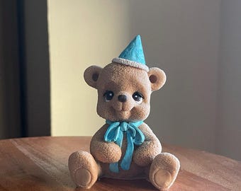 Belgian Chocolate Teddy Bear Cake Topper | Edible Figurine