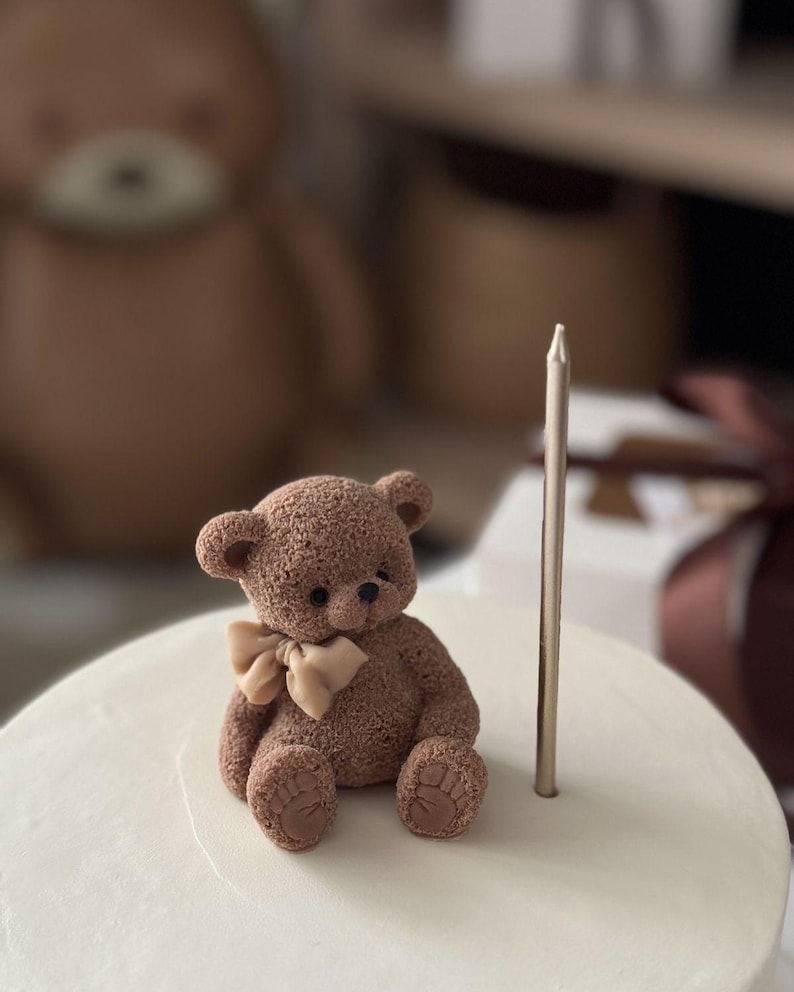 Fondant Teddy Bear Cake Topper, Baby Shower, Birthday Decoration - Etsy