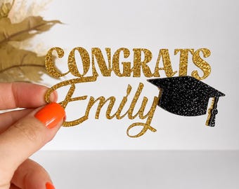 pour décoration de gâteau de remise des diplômes | Décoration de nom en acrylique pour chapeau de diplômé Félicitations