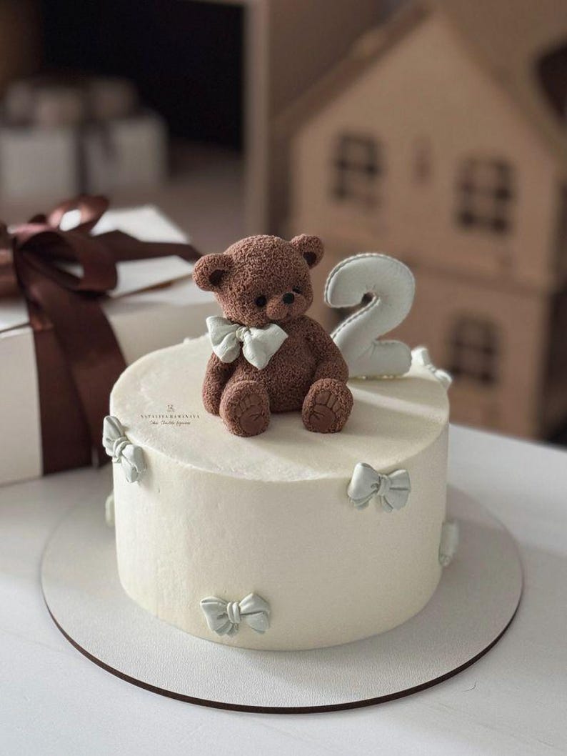 Fondant Teddy Bear Cake Topper, Baby Shower, Birthday Decoration - Etsy