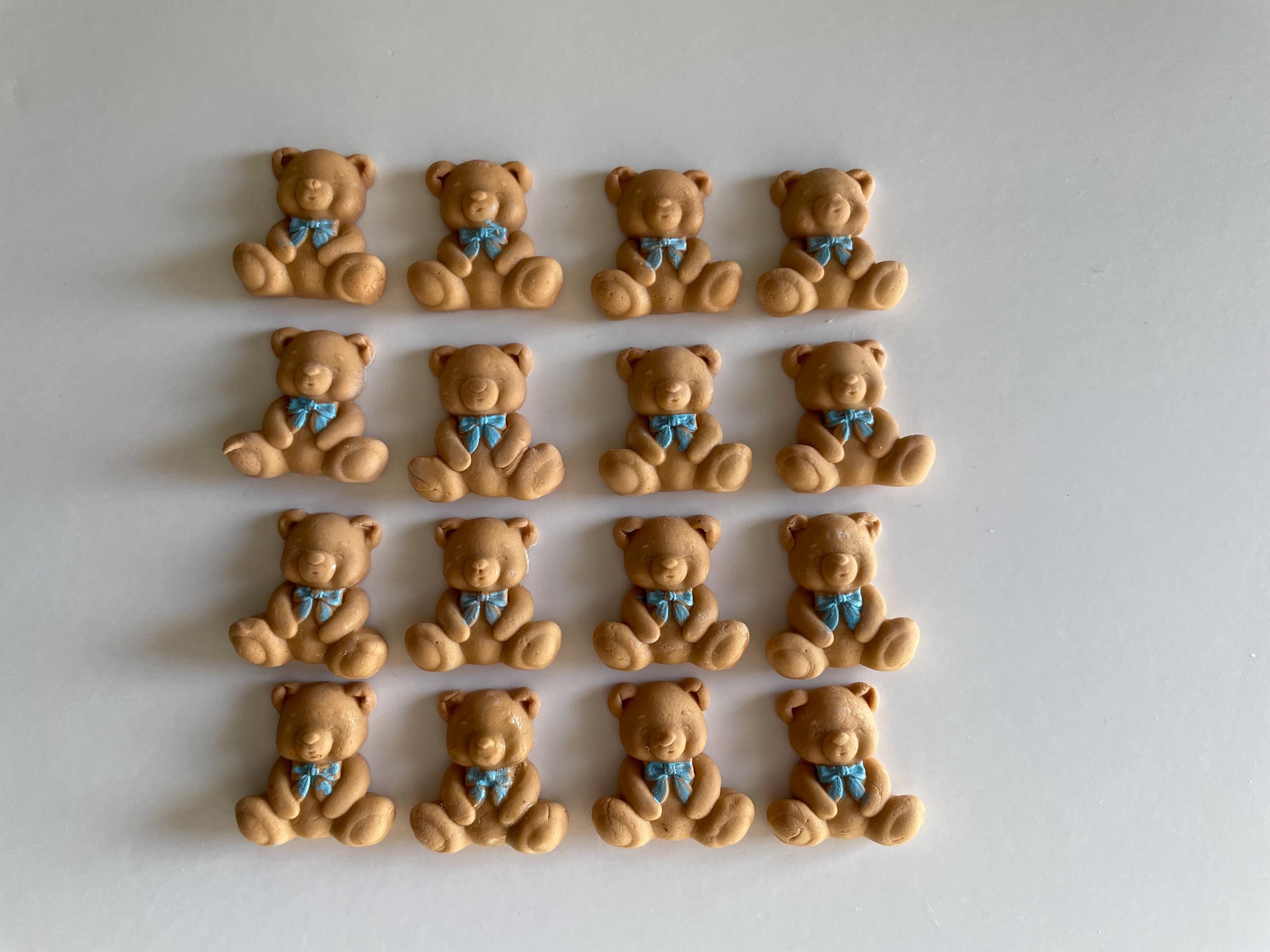 Mini Fondant Bear Cake Topper | Custom Bow, Baby Shower Decor - Etsy
