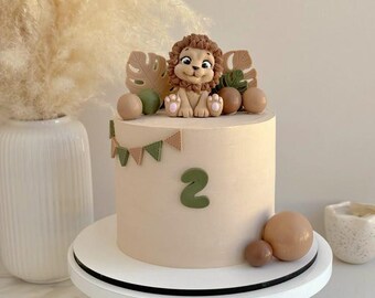 Décoration pour gâteau lionceau en chocolat blanc belge fait main : anniversaire, baby shower