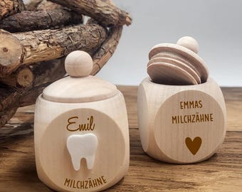 personalisierte Milchzahndose, personalisierte Kinderzahndose, Zahnbox für Milchzähne, Geschenk Mädchen Jungen, Holzdose, Aufbewahrungsdose