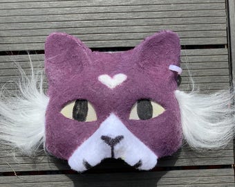 Taro cat mask | animal mask | purple cat mask | cosplay | costume | Therian gear | handmade | handcrafted | mask | Therian | Therian mask