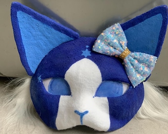 Winter cat mask | animal mask | cat mask | cosplay | costume | Therian gear | handmade | handcrafted | mask | Therian | Therian mask | kitty