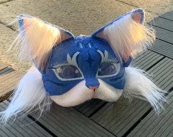 Ice cat mask | animal mask | cat mask | cosplay | costume | Therian gear | handmade | handcrafted | mask | Therian | Therian mask | kitty