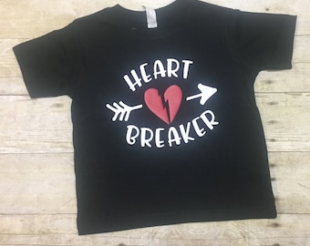 Heart breaker shirt, Valentine’s shirt, boys valentines shirt, boys heartbreaker tee