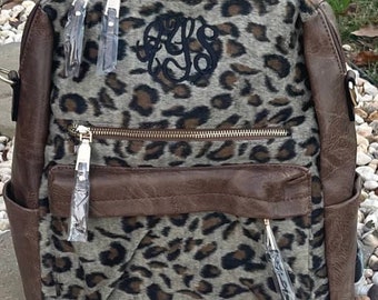 Leopard backpack, personalized leopard backpack, monogrammed leopard backpack