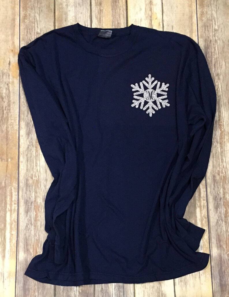 Personalized Snowflake Long Sleeve Tee Shirt Personalized - Etsy
