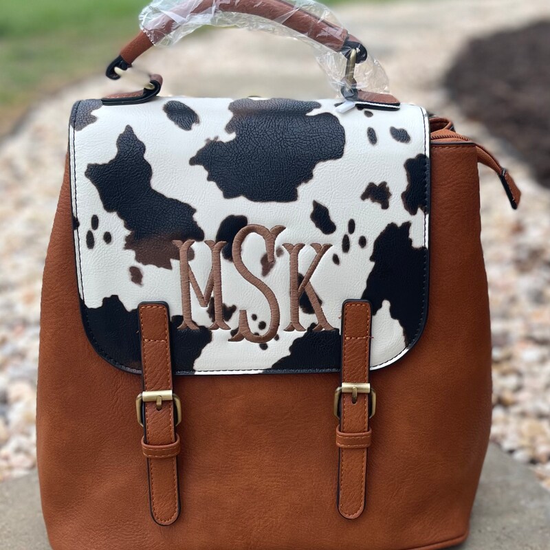 Brown Cow Pattern Print Premium Backpack main image 1